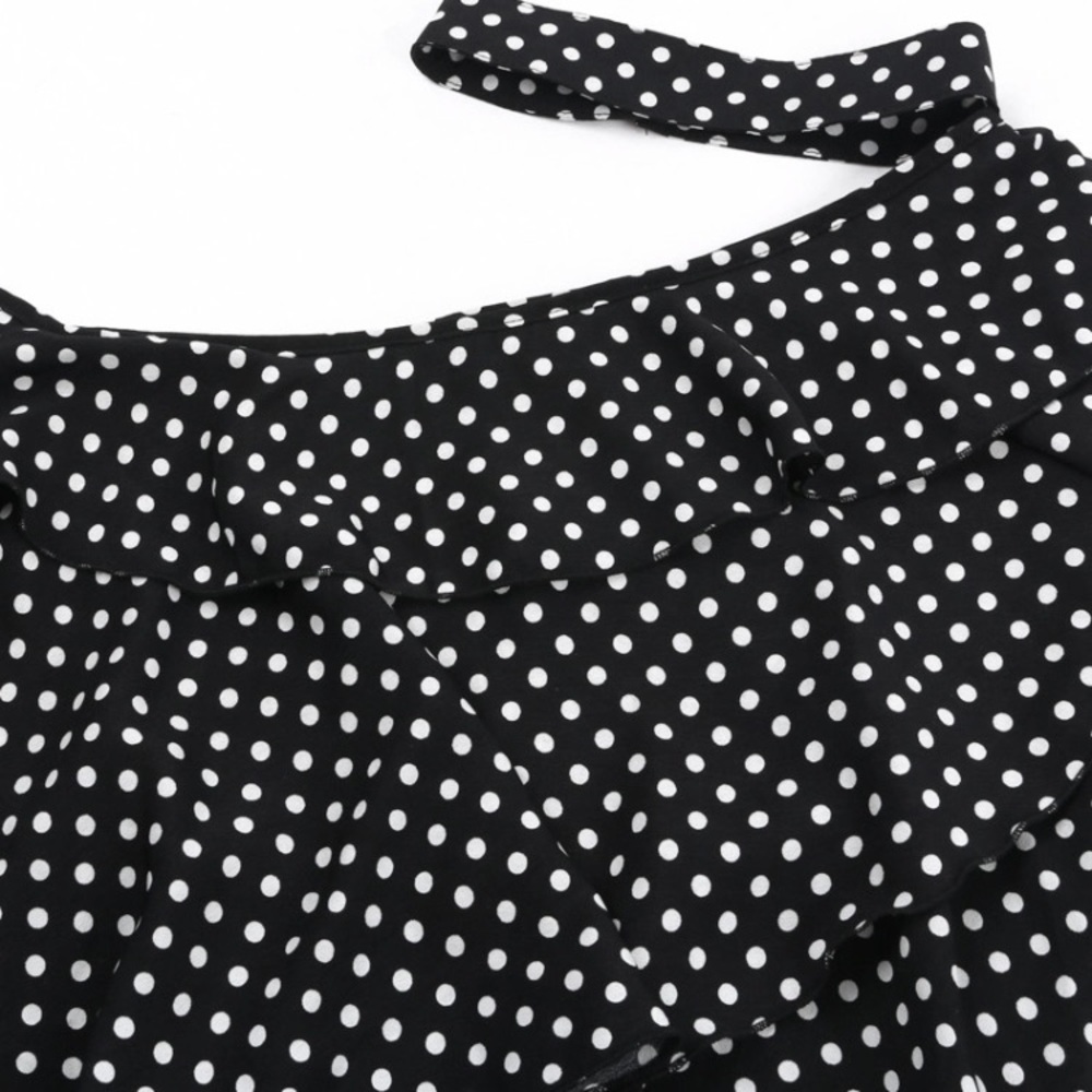 🔹Last 1🔹Polka Dot Cold Shoulder Blouse - Picture 4 of 8
